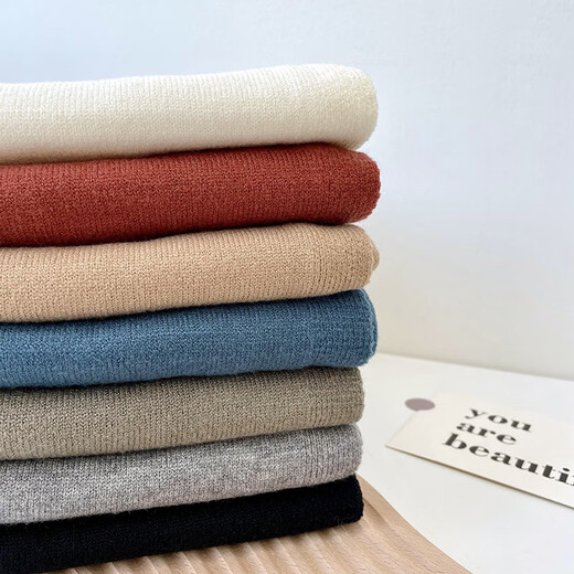 
Korean style knitted shawl for women in autumn and winter air-conditioned room knitted cross large shawl fashionable versatile solid color scarf camel 90cm