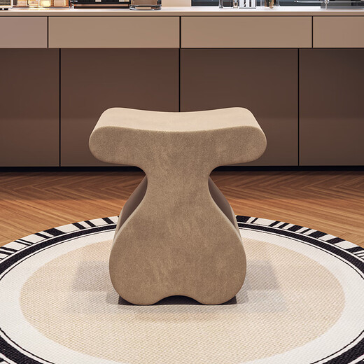Airworthy original makeup stool bedroom chair makeup stool light luxury dressing stool high-end small stool dressing table stool seat off-white velvet shape 48*30*47