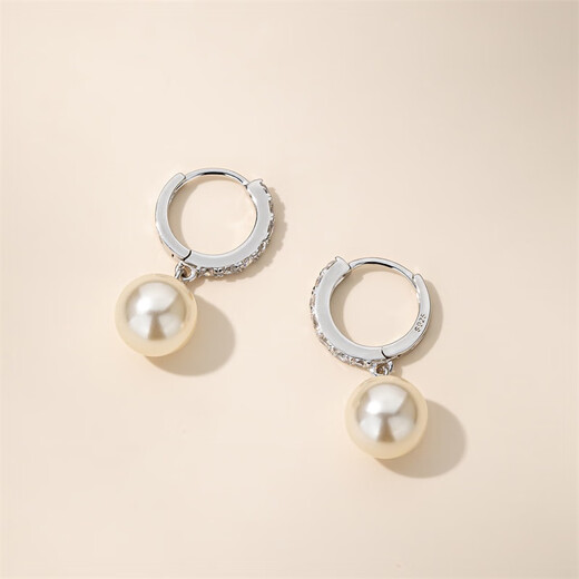 Qlady rhinestone imitation pearl earrings, feminine and high-end, 2025 new silver earrings, earrings, birthday gifts