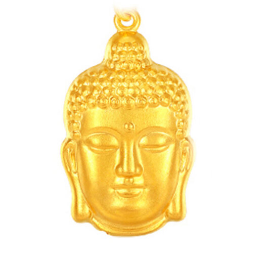 Shaoyu's new 5G ancient gold pendant for women, gold-plated silver, natal year Buddha head pendant, hand-engraved Chinese style jewelry, BJ486 small Buddha head pendant, weighing about 10g