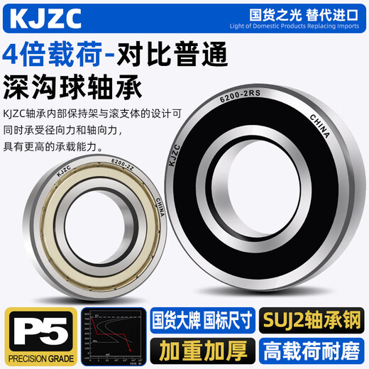 深沟球轴承型号大全P5级高速电机精密深沟球轴承电动车前轮后轮斗车滚动滚珠旋转密封轴承 6232-2Z铁封【P5级】160*290*48