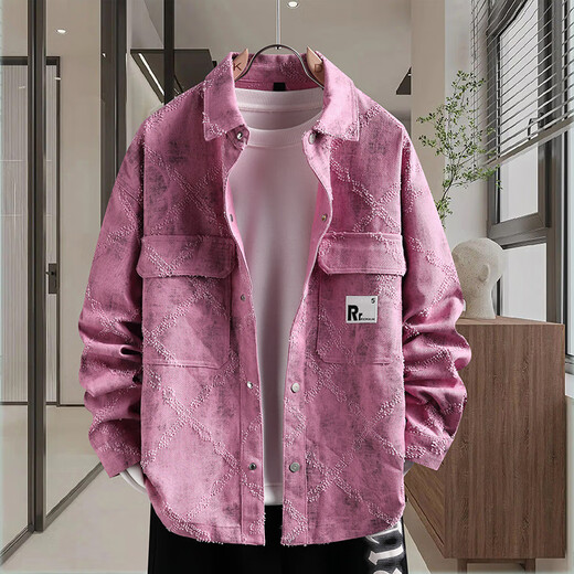 
COLORFUL GEMS trendy denim jacket male student spring and autumn jacket shirt 16823 white M (80-100Jin [Jin equals about 0.5 kg])