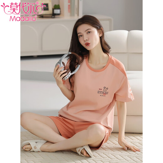 Pyjamas de coton pur modal pour les femmes 2025 Été Nouveau pulvérisation Shorts à manches courtes minces confortables et décontractées de vêtements pour la maison pour les jeunes Z9855 L