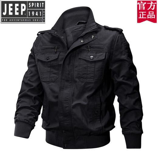 吉普（JEEP）官方高端德国执政官飞行员服外套男纯棉夹克春秋户外宽松战术外套 薄款 品牌旗舰款9903军绿色 150-165斤 建议 2XL
