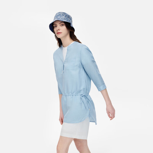 AIGLE 7-Viertel-Ärmeln französisches Hemd Frühling und Sommer Tencel Tiansi lässig und modische Frauen im Freien Top Tianlan BD681 38