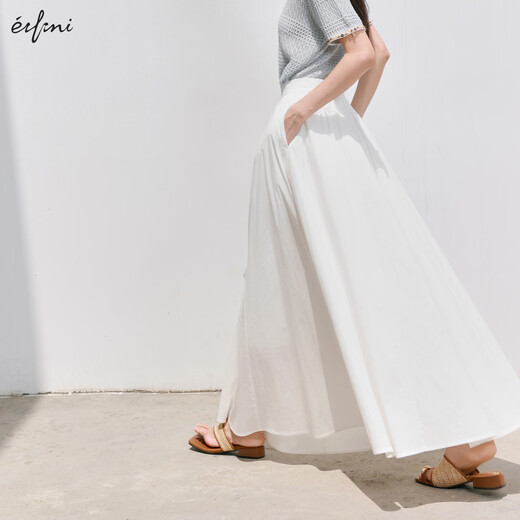 
Eifli (eifini) Eifli 2025 summer new large A-swing mid-length umbrella skirt for women with mass-slim commuter texture skirt white extended version M 100-110Jin [Jin equals 0.5 kg]