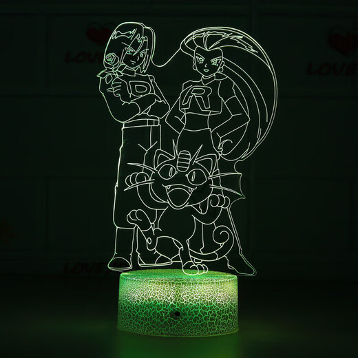 欧普照明（OPPLE）同款精灵宝可梦皮卡丘御三家创意礼物七彩3D小夜灯LED触摸遥控 DY-1585 榉木圆底座触摸七彩+遥控