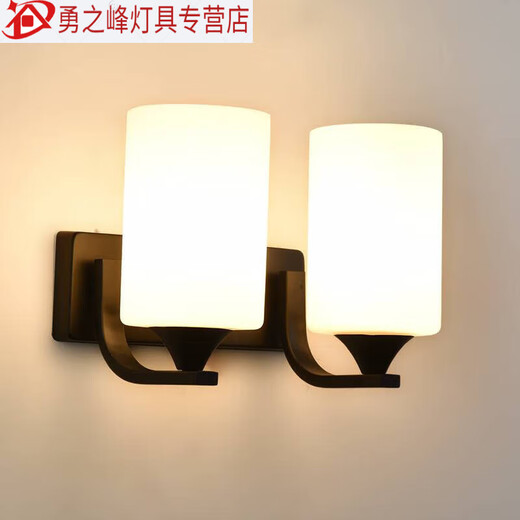 Nordische Wandleuchten Schlafzimmer Nachttafel moderne einfache LED -Wohnzimmer Hintergrund Treppe Gang -Balkon minimalistische Wandleuchte 6624b Schwarz Senden 12 Fliesen warmes Licht