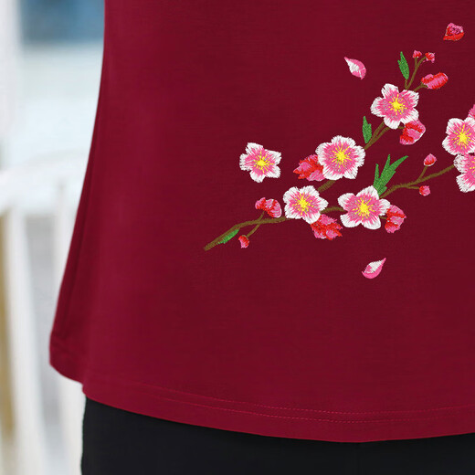 Su Yunyas Sommerhemd 2021 Neues T-Shirt mit kurzärztem Kurzärmlern für mittlere und ältere Menschen für Frauen mittleren Alters mit mittleren Altersdosen.