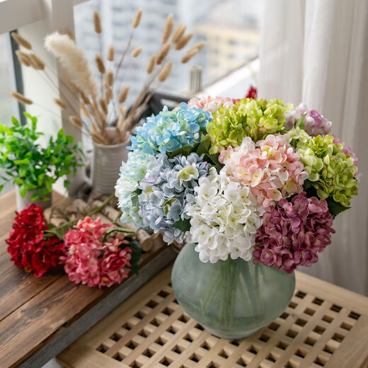 仿真花绣球ins家庭装饰婚庆手捧花路引花墙假花 秋紫