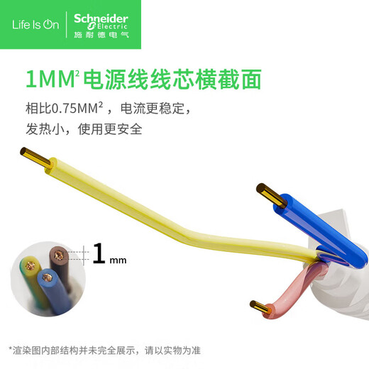 Schneider Electric plug strip/socket board/row plug/socket/one-turn-multiple/conversion plug/trailer board corded home converter fast charging USB socket 1.8 meters BG