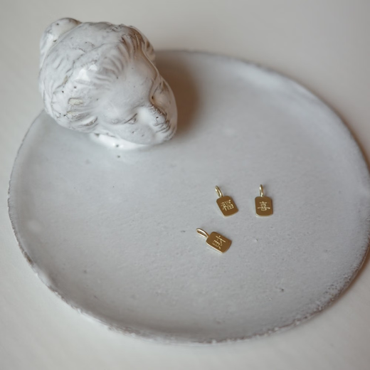 ZHIO attracts good luck/happiness/wealth mini K gold pendant 10K gold hanging bracelet plain gold mini fortune brand fortune pendant