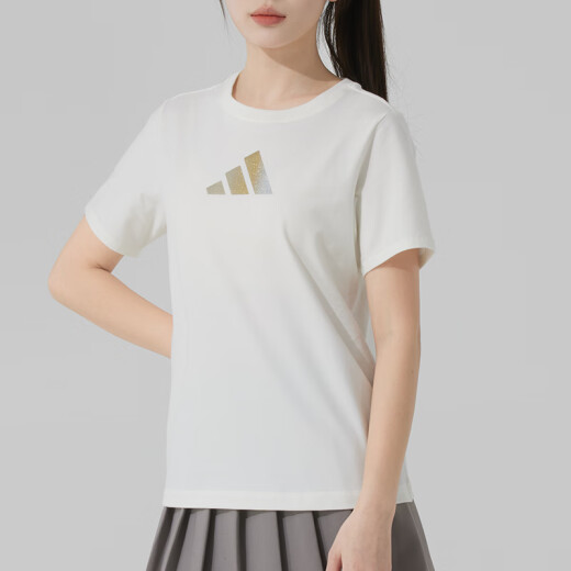 阿迪达斯 （adidas）女装运动套装25夏新款舒适透气简约短袖T恤宽松运动长裤 两件套 JM8803+JD6522 L