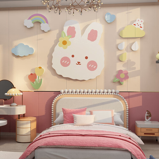 
Internet celebrity girl children's small room decoration bedside decoration renovation supplies princess bedroom rabbit wall stickers 16797 rabbit moon - picture color 10mm super large