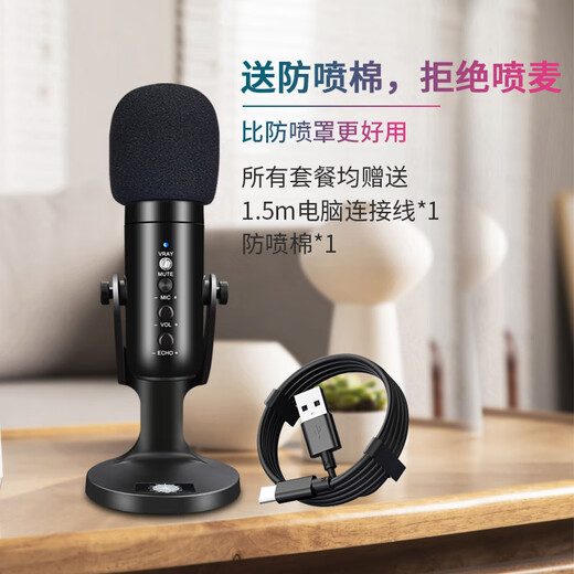 Wandi Core Upgrade Audiobook Special Recording Equipment Himalayan Dubbing Microphone Online Class K Singing Live Broadcast Microphone Mobile Computer USB Noise Reduction Conference Android Apple Pro Upgraded Version - Computer Only Professional Recording + Built-in Sound Card