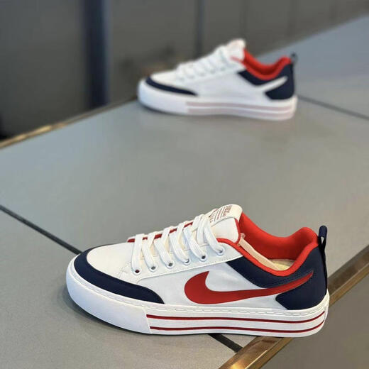 Hong Kong counter purchasing new trendy and versatile canvas shoes for men, breathable soft soles, comfortable sports and casual shoes, white and black 40 (one size larger, leather shoe size)