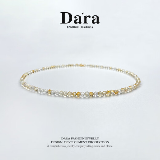 Dara birthstone gift s925 silver citrine tourmaline necklace women's fine chain clavicle chain birthday gift for girlfriend and wife