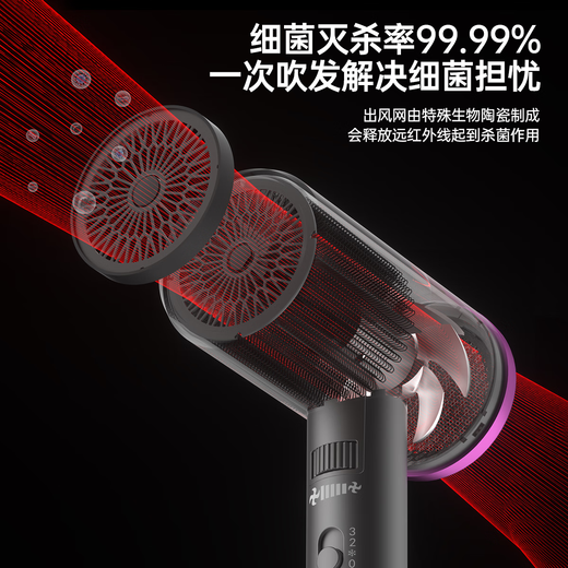 CONFU hair dryer household low radiation 1800W high power negative ion constant temperature hair care high wind quick drying sterilization hot and cold air hair dryer KF-3149