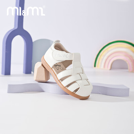 M1&M2 Spanish children's shoes children's sandals summer boys and girls breathable non-slip retro fashion comfortable casual Roman shoes white size 20 suitable for feet 12~12.5cm long