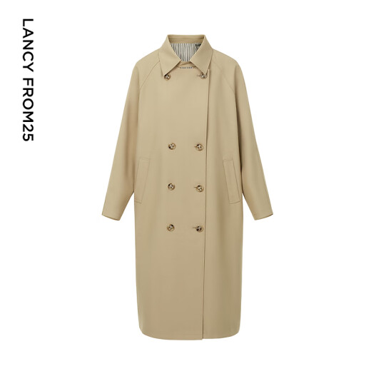 Langzi Armario básico Classic Breatbreaker Coat Windbreaker de doble pecho