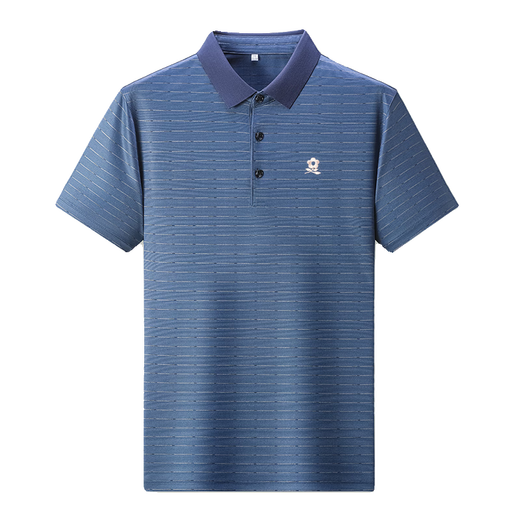 
MONTAGUT MONTAGUT MUNTAGUT Short Sleeve T-shirt Men's Middle-aged High-end Silk Summer Business Bright Silk Daddy Outfit Blue M13603 M 170/88A