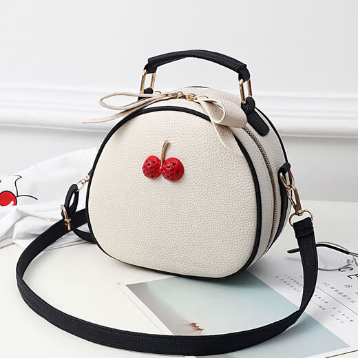 Bolso pequeño de un solo hombro de un solo hombro bolso pequeño para mujeres insentudas en Internet Estudiantes femeninas versátiles y de moda sn3895sn8 beige blanco y rojo // excelente 18*9*19