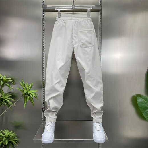 Feidi Sen Meng Bruder Hosen für Herren Sommer Dünnstil Trendy Sports Harem Hosen für Jungen losen elastische Bindungen Füße Casual Herrenhosen 675 Off-weiß (Sommerdünnstil) 31 (Empfohlen 120-130jin [Jin gleich 0,5 kg]))