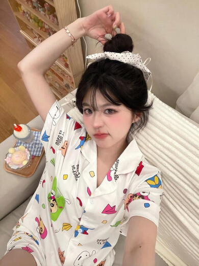 
Tan Beiman Crayon Shin-shirt Japanese three-piece set Crayon Shin-shirt women's summer thin short-sleeved trousers cute card KK-14140 [short-sleeved] three-piece set M-code [recommended 80-100Jin [Jin equals 0.5 kg]]