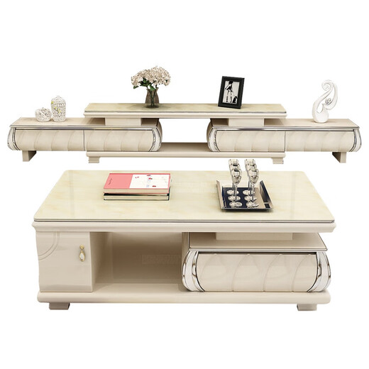 映棠大理石茶几电视柜组合套装现代简约客厅家用14070钢化玻璃茶几桌 玻璃款12米茶几包物流 组装