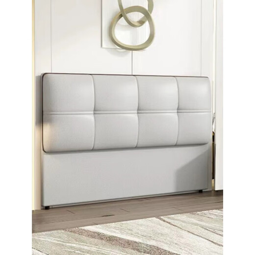 Ruixiao single-buy floor-standing bedside small apartment modern simple solid wood double home backrest plate technology cloth bedside soft bag fresh 1.8 meters 702 dark gray fiber leather fabric