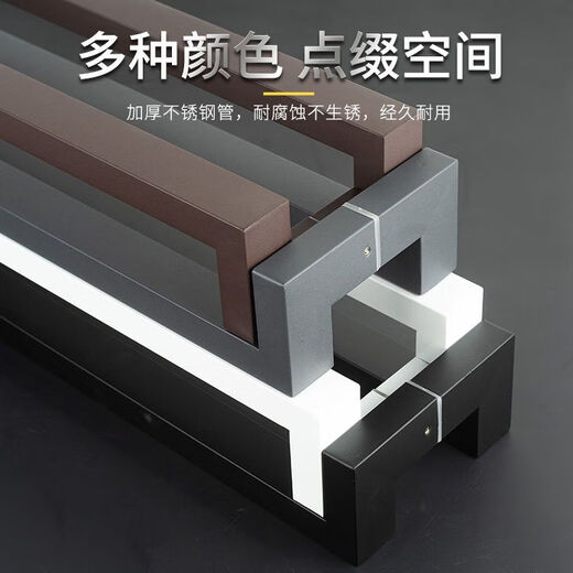 新中式不锈钢大门拉手玻璃门双弯方管玫瑰金有框门木门手柄商铺铝门把手 象牙白无指纹 总长1500mm孔距1475mm