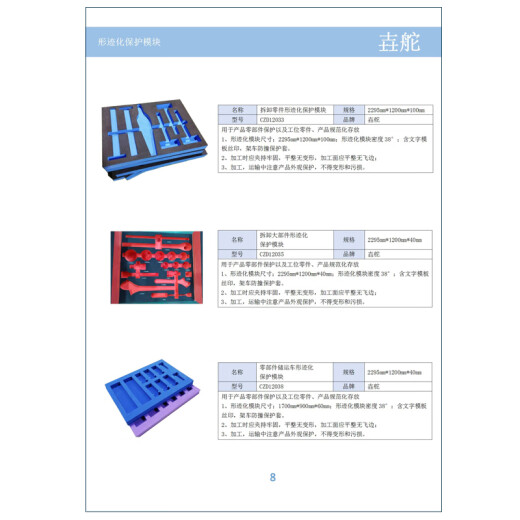 
Rudder Disassembled parts trace protection module 2295mm*1200mm*100mm; CZD12033 Unit: Parts