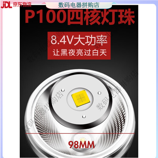 光明大将P90强光头灯充电超亮头戴式照明矿灯手电筒远射锂电户外超长续航 9923-白光升级四核P90-续航12-24