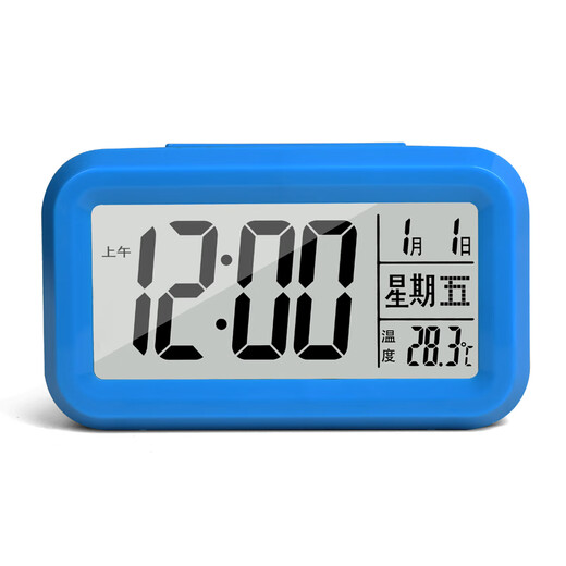 Extra loud voice timer for elderly people, blind people, and alarm clock, bedside student charging alarm clock, charging electronic luminous time 9906 pink - battery model + 40 No. 7 carbon electric