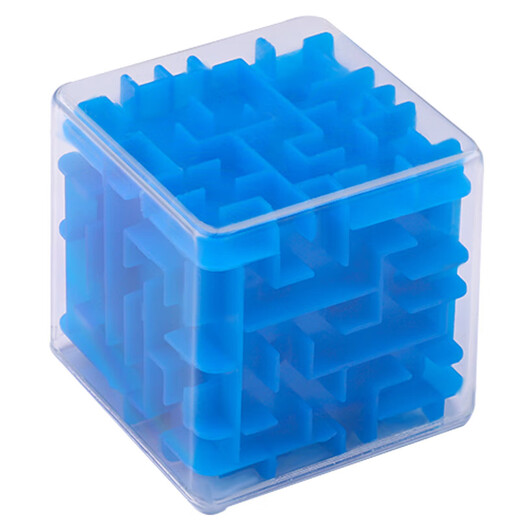 Yuxuan Ling Zhuoma Sechsgesichtige Labyrinth Perlen Spielzeug 3D Dreidimensional Magic Cube Bälle kreative Geschenke für Männer und Mädchen 3-6 Jahre alte Kinder Blau 8 cm Farbboxverpackung