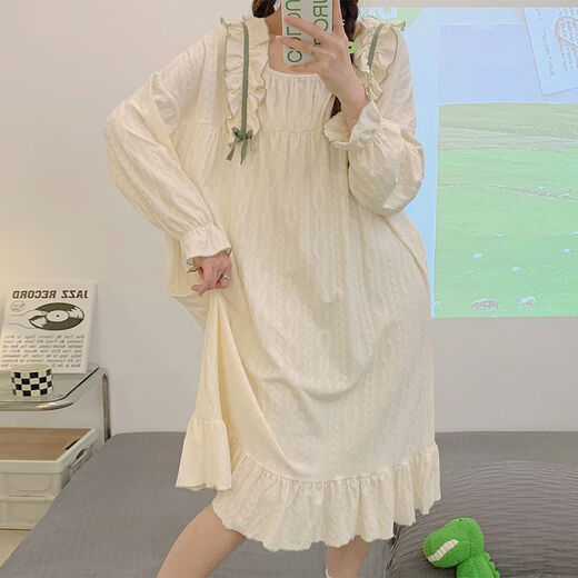 
Xianxiu Spring and Autumn New Sweet Large Size Over-Knee Long Sleeve Night Dress Home Clothing 16863 Cute Three-eyed Cute B 170 M (suitable for 80-100 Jin [Jin equals 0.5 kg])