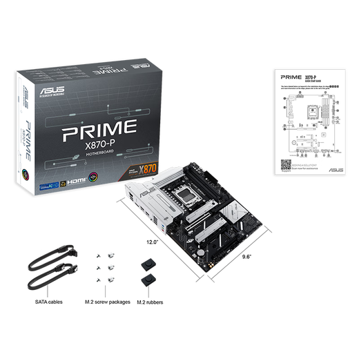 
Asus (ASUS) X870 motherboard set with AMD Ryzen R7 9800X3D/R9 9950X3D 9900X3D motherboard CPU set Board U set Asus PRIME X870-P R7 9800X3D loose film