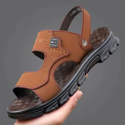 Столетия Liyong Summer Sandals Мужские мягкие подошвы, анти-скользящие пляжные туфли с двумя износостойкими, ахлетыми тапочками.