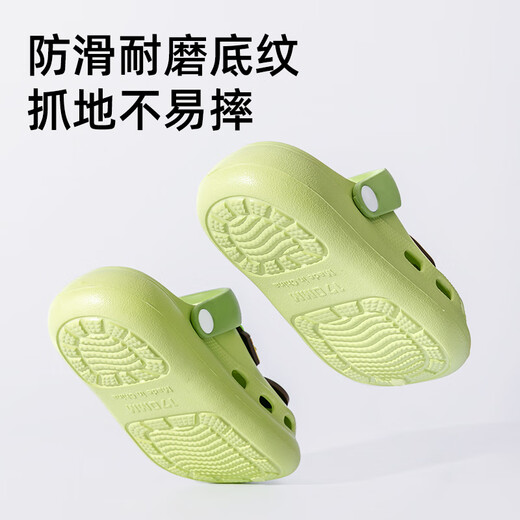 Schweinevaters Kinderlächen Sommerjunge 2025 neue Stil Girls Innen im Innenbad Anti-Rutsch-Strand-Cartoon-Loch-Schuhe Khaki 24