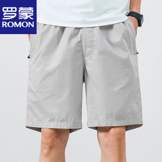 ROMON pure cotton shorts men's 2025 new loose breeches summer thin casual mid-trousers five-point pants men's big shorts 9215 dark blue 4XL recommended 185-200Jin [Jin equals 0.5 kg]