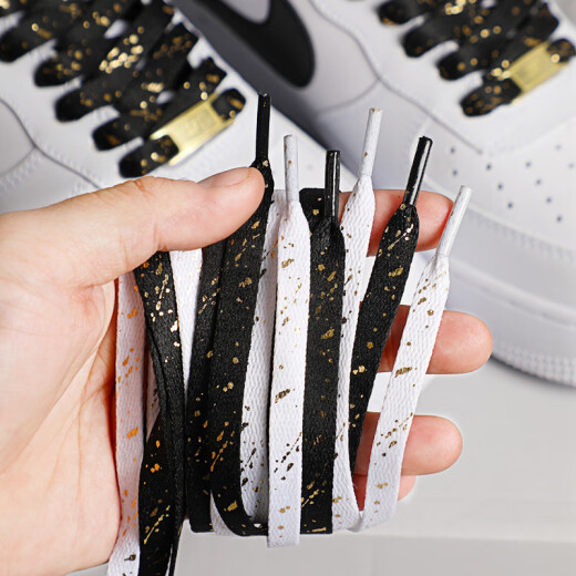 Shoe laces are suitable for Nike Nike Air Force One AF1 white and black hot cashew nut flower dunk flat shoe rope [white hot hot] ink laces 120cm (1 pair, single size