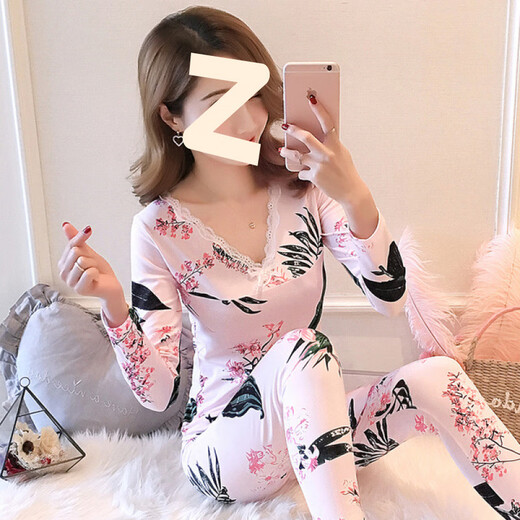 FHHUABD保暖内衣女加绒加厚套装学生内穿打底冬季少女美体外穿加肥加大码 紫色 秋衣秋裤9913 M 80到95斤