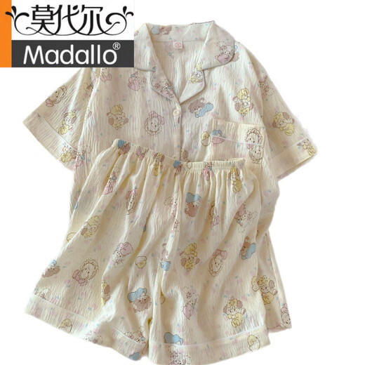 
Modal 2025 new Yunduo Cotton Pajamas for women in summer short-sleeved cartoon cute loose girl can wear home clothes set 1105 Melody and Katie Cat-Yunduo Cotton Short-sleeved M (80-95Jin[Jin equals 0.5 kg])