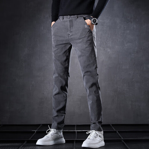 Pantalones casuales para los pantalones deportivos heterosexuales de primavera y verano de verano 2025 tendencia elástica de estilo de primavera y otoño 653 negro 28