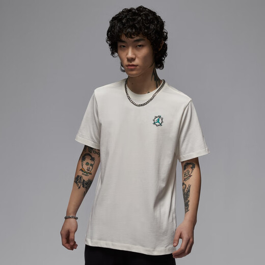 Nike (Nike) Jordan Jordan Jordan Camiseta de algodón puro de algodón Pure Summer Summer NUEVO COTHER IB7529 687 Fitness Red/Black M