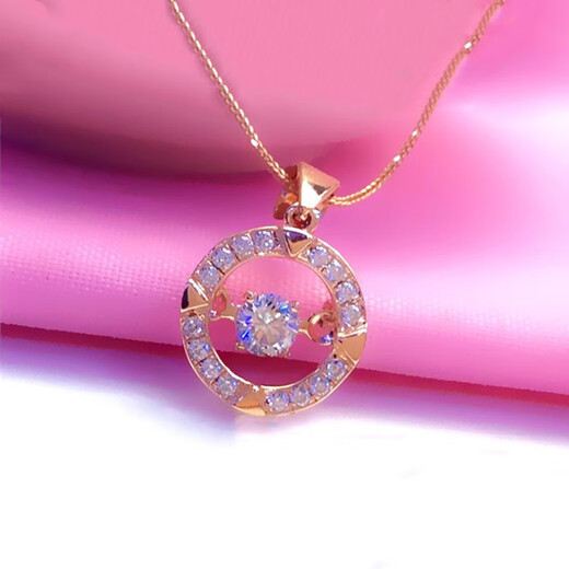 QUAMER's new shiny and smart 18K color gold necklace pendant, fashionable 585 rose gold, versatile and smart (single pendant)