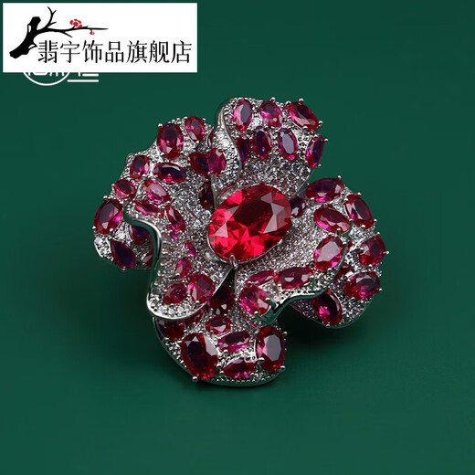 Feiyu light luxury peony flower brooch high-end exquisite fashion with coat suit corsage pin buckle high-end women's luxury temperament red peony flower