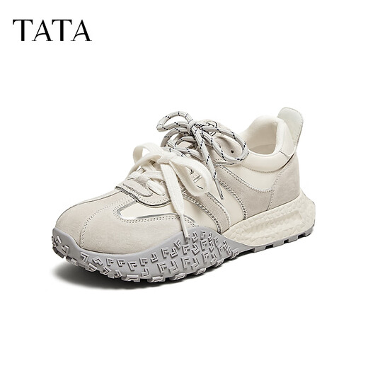 他她（TATA）厚底休闲阿甘鞋女鞋2025春秋CM702CM5 米色 38