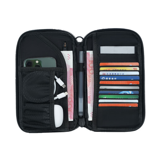 MPPMCKREEYEE Multifunktional Kartenpaket Passport Klapppartition Aufbewahrung Tragbares Brieftaschen wasserdichtes Kowloona Zertifikat Pack Elegantes schwarzes Kowloona Modell