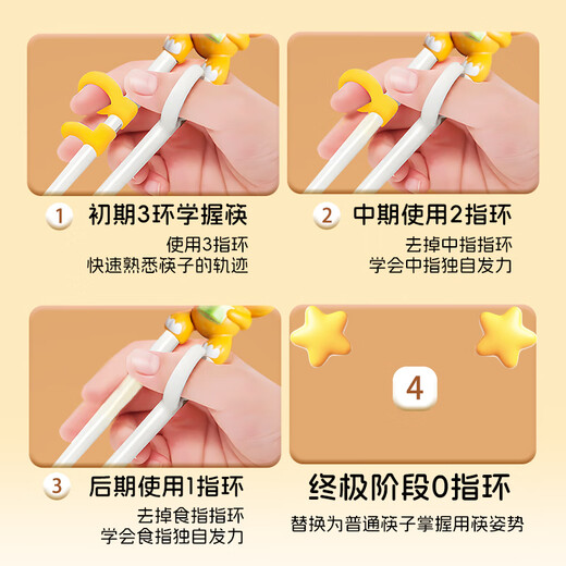 HOY BELL Children's Chopstick Training Chopstick Learning Chopsticks Fork and Spoon Set Children's Tableware 3-piece Set with Storage Box-Menghu